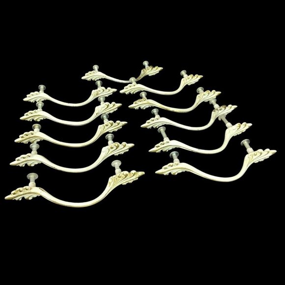 French Provincial Drawer Cabinet Pulls Set of 11 RD 1963 PAT 197051 Vintage - Picture 3 of 6